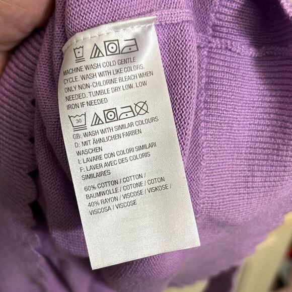 NWOT Isaac Mizrahi size 2X purple wrap sweater - Picture 4 of 4